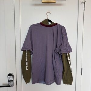 Supreme Layered Striped T-Shirt Over Long Sleeve – Streetwear Style